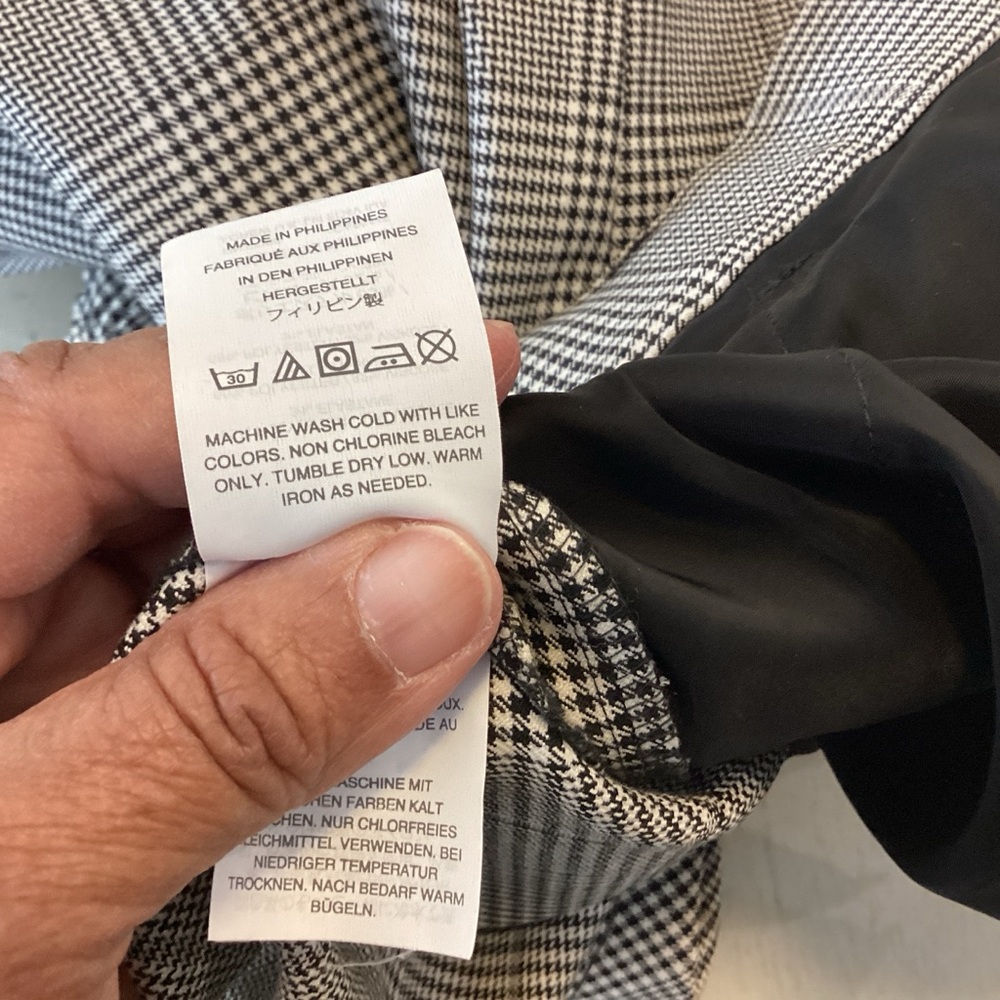 J. Crew Black White Houndstooth High-Waisted Wide-Leg Cropped Pants 6 EUC $109 - Picture 9 of 12